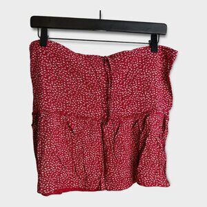 Brandy‎ Melville Red Floral Mini Skirt